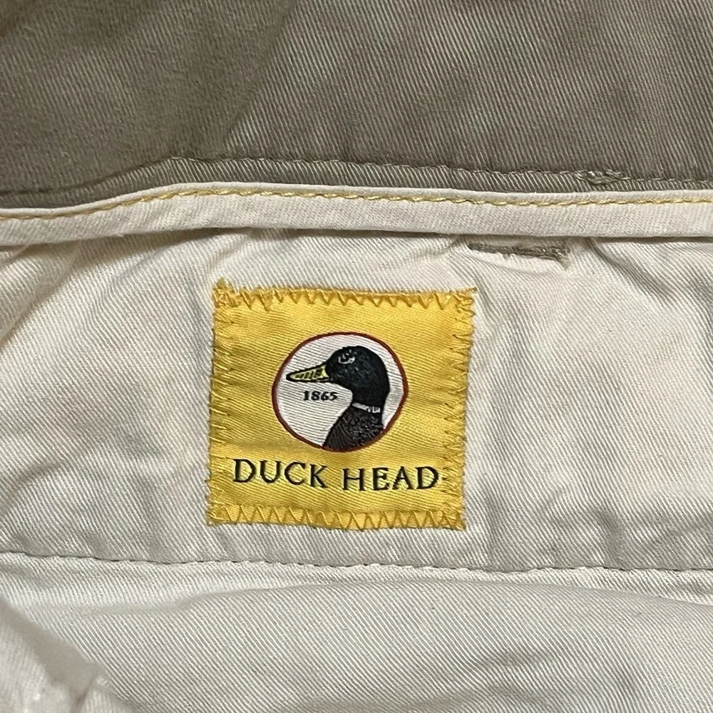 Duck Head Shorts Men 36 Khaki Tan Gold School Chino Stretch Flat Front Pockets